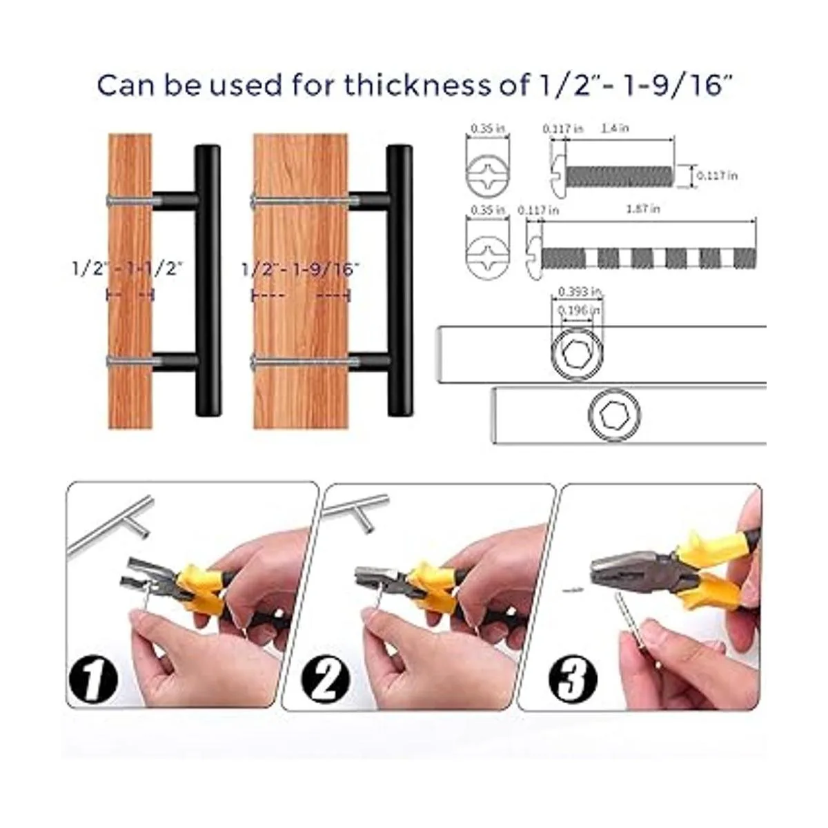 Ravinte Manijas de 6 pulgadas de acero inoxidable para_4