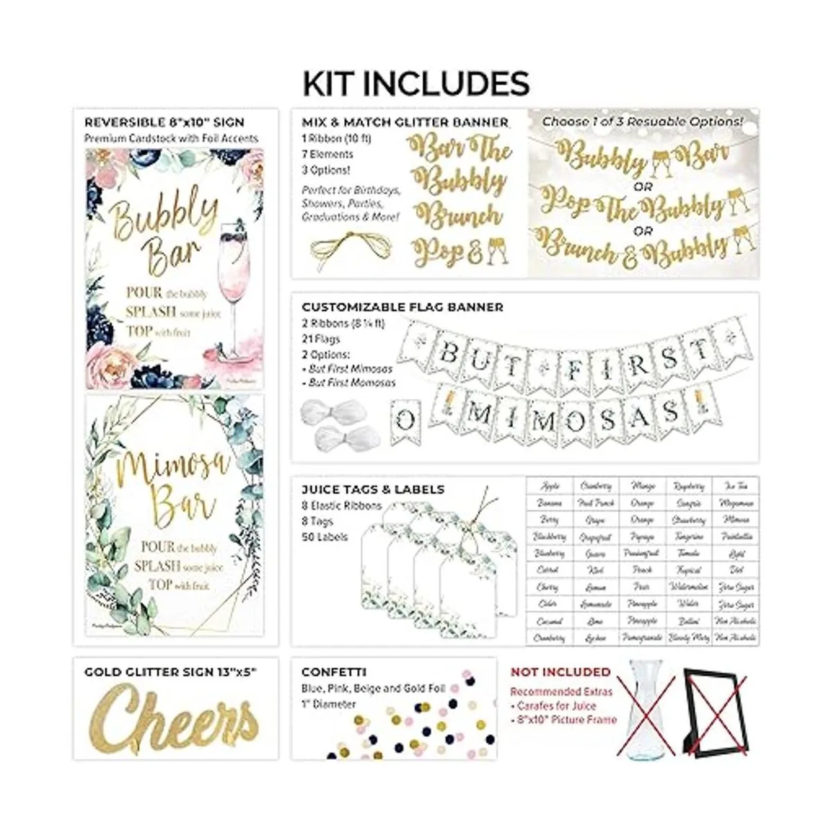 PRESTIGE Kit de decoración de bar de Mimosa decoración_2