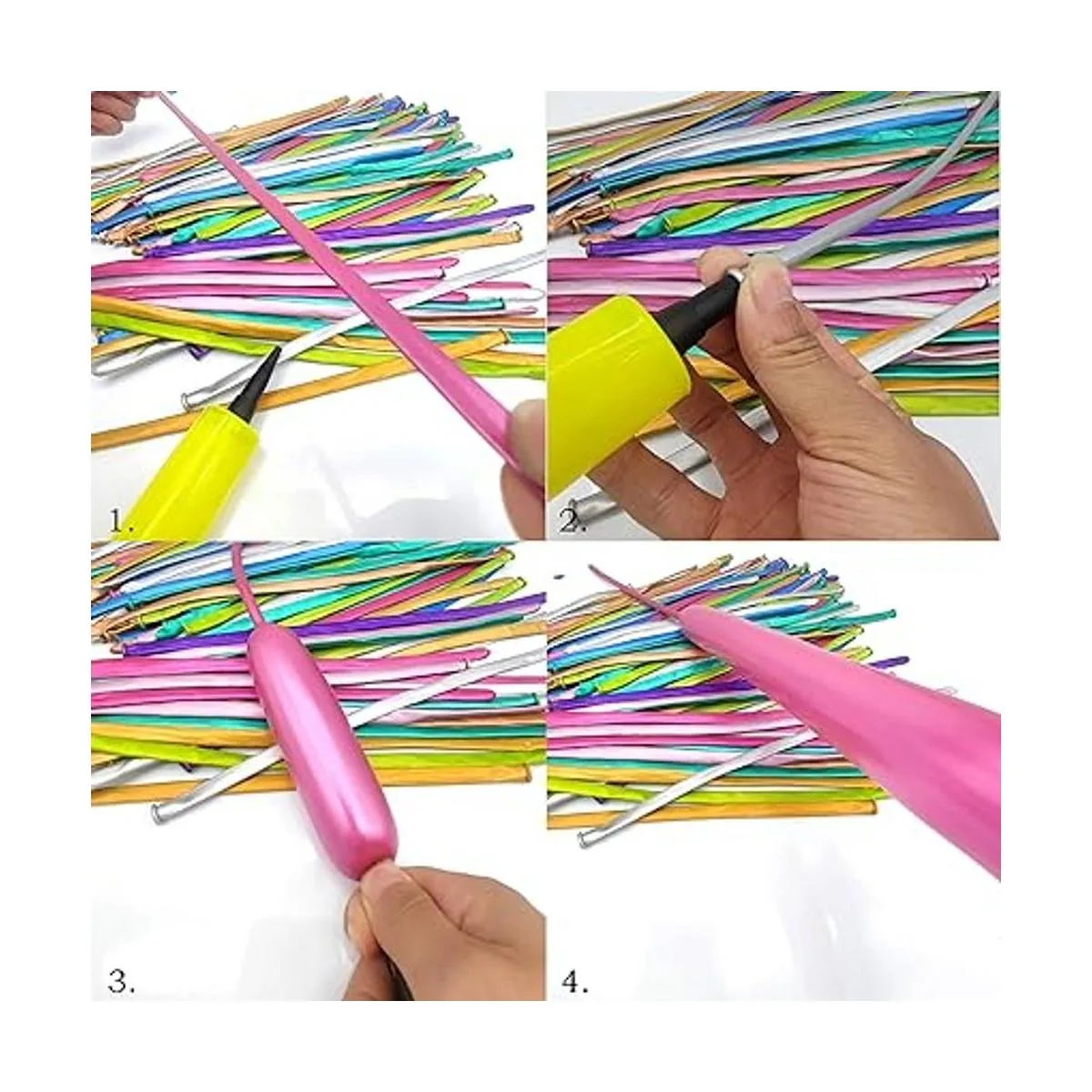 Kit de 100 globos metálicos de 260 globos largos con_5