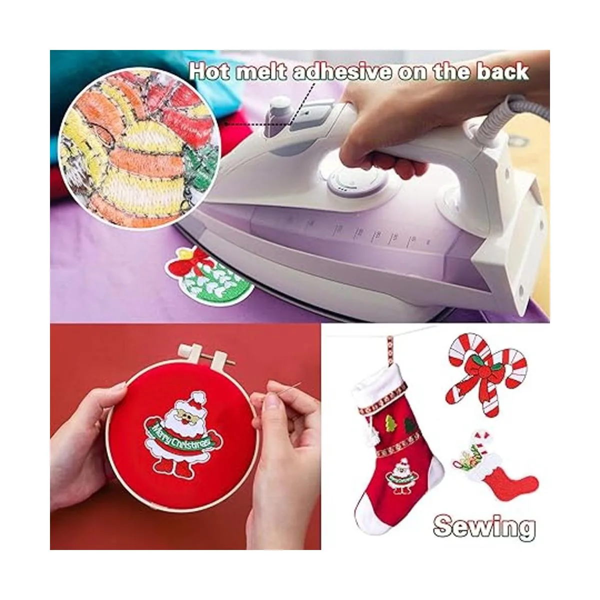 36 parches de Navidad para planchar bordados parches de_4