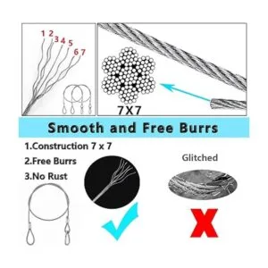 Lsqurel Paquete de 5 cables de seguridad de acero_3