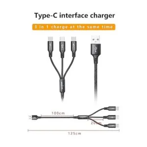 GELRHONR Cable divisor USB C cable de carga trenzado de_3