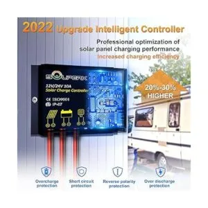 SOLPERK Kit de panel solar de 30 W 12 V cargador de_2