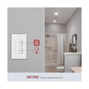 ENERLITES Interruptor decorativo de doble paleta tipo