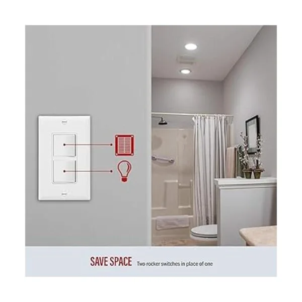 ENERLITES Interruptor decorativo de doble paleta tipo