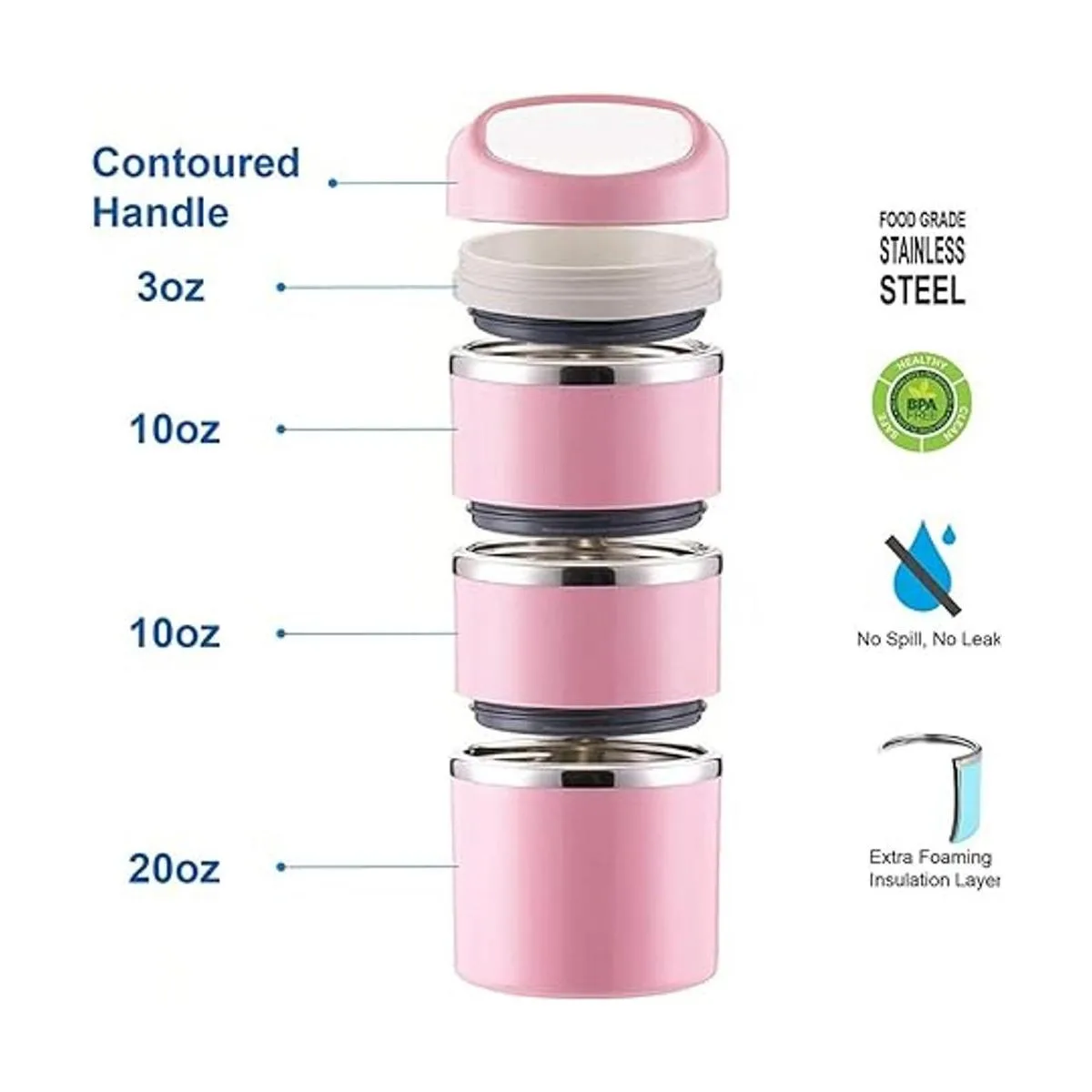 Fiambrera Lille Home con compartimento aislante térmico de_2