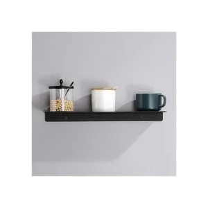 Danpoo Estante de pared de metal estante flotante negro_6