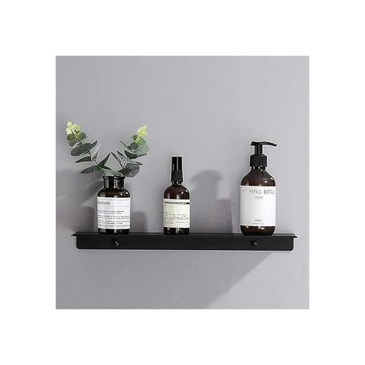 Danpoo Estante de pared de metal estante flotante negro_5