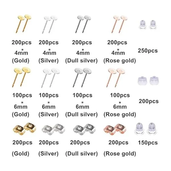 BQTQ 2600 piezas de suministros para hacer aretes con