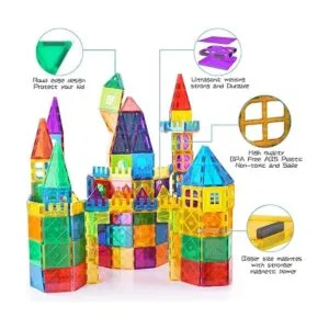 AFUNX 130 piezas de bloques magnéticos de construcción 3D_2