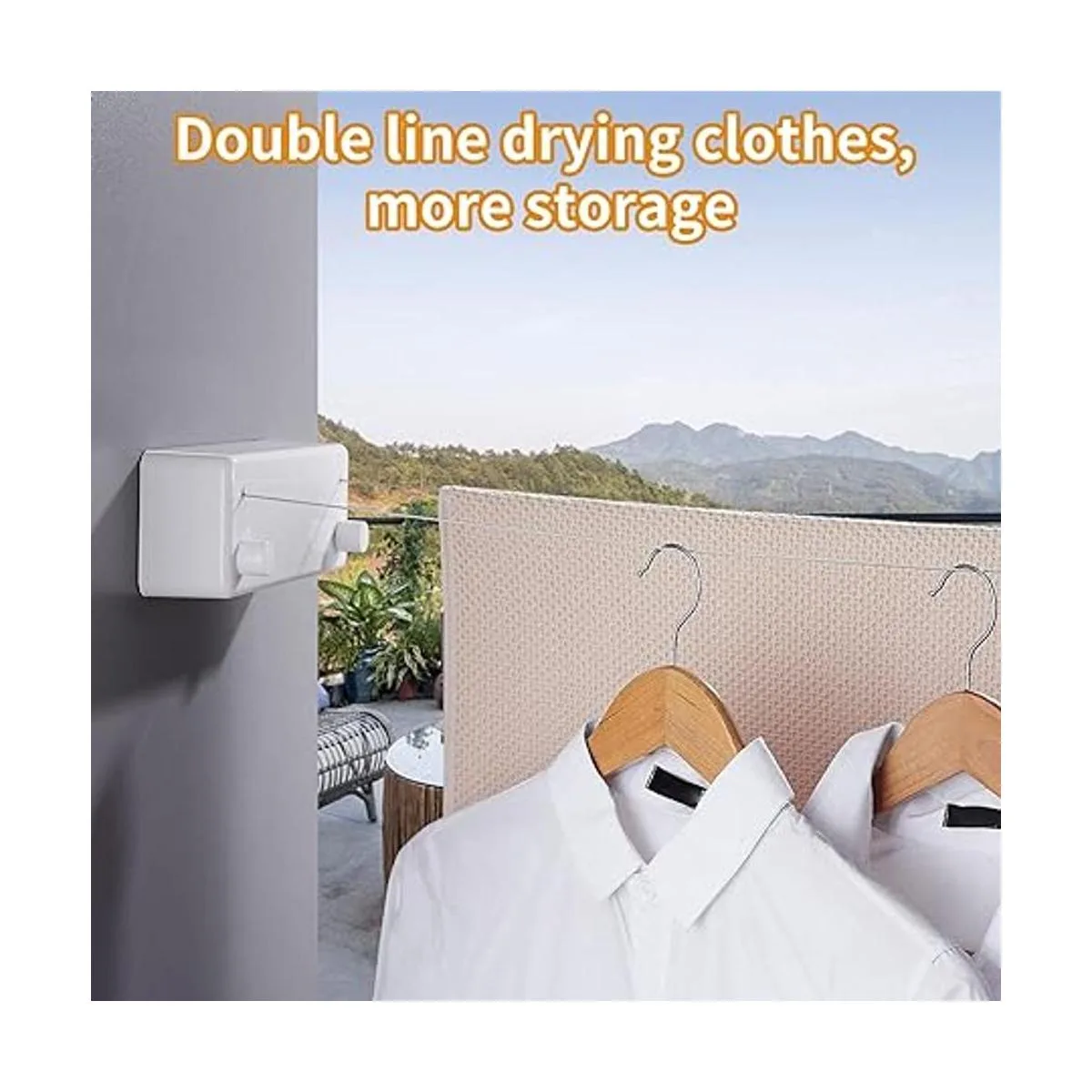 Danpoo Retractable Clothesline 13.8 Ft Stainless Steel_3