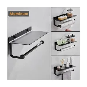 Danpoo Black Paper Towel Holder Wall Mount for Kitchen_4