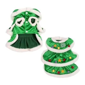 Filhome Disfraz de árbol de Navidad para perro gato