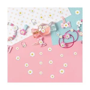 50 piezas de resina con parte trasera plana margaritas