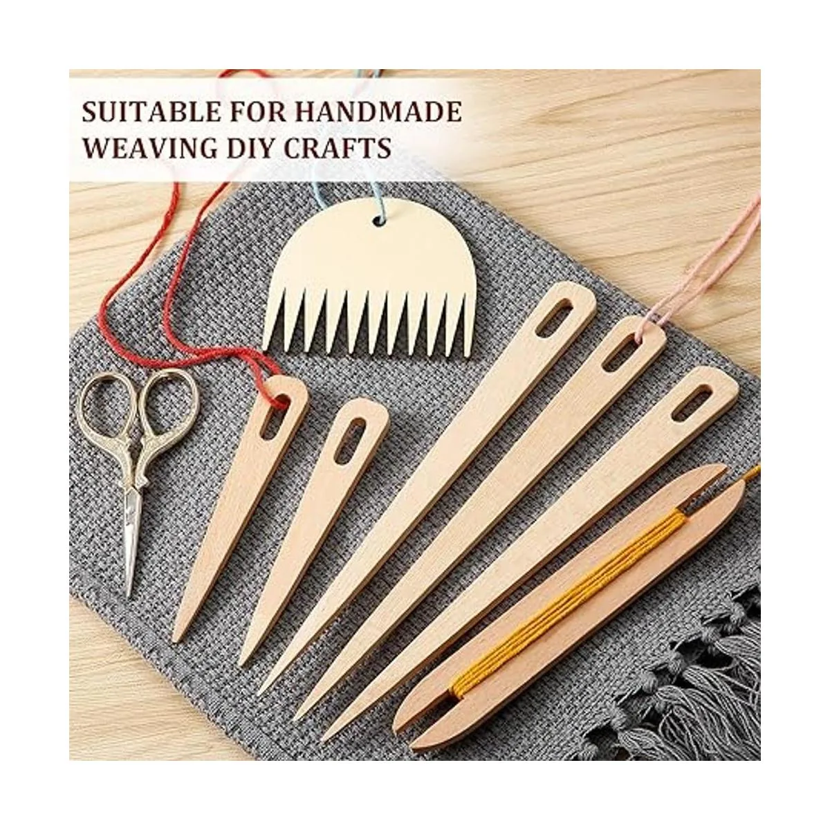 Juego de 7 piezas de madera para tejer a mano incluye 5