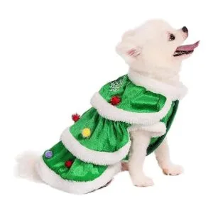 Filhome Disfraz de árbol de Navidad para perro gato