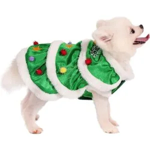 Filhome Disfraz de árbol de Navidad para perro gato