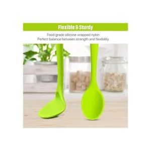 4 cucharas pequeñas de silicona multicolor antiadherentes