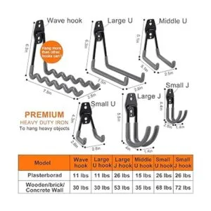 AOBEN Ganchos de garaje 24 piezas resistentes