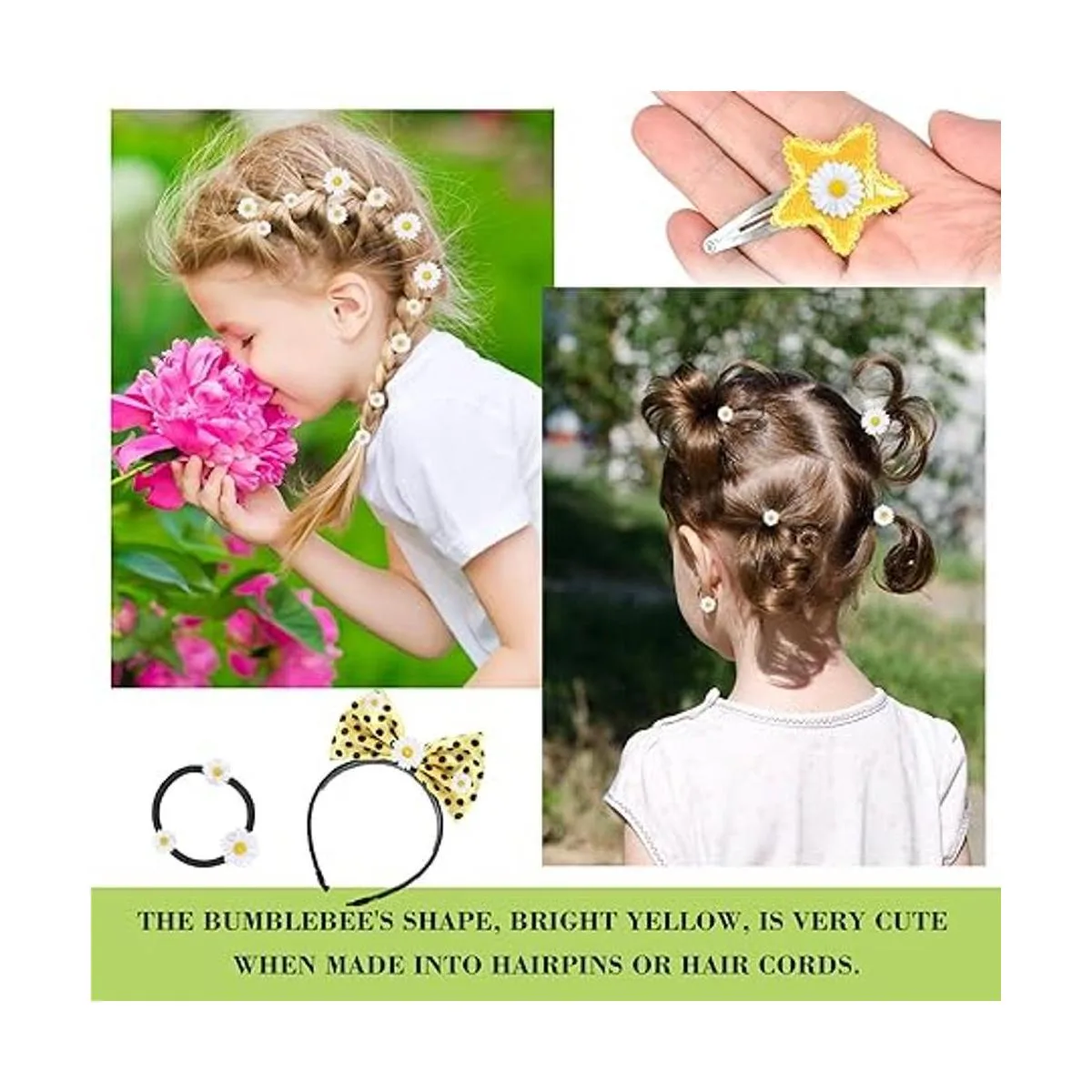 50 piezas de resina con parte trasera plana margaritas