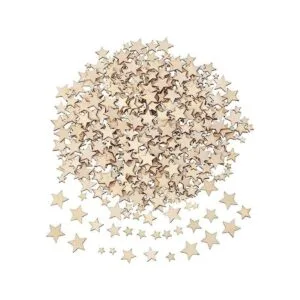 500 piezas de estrellas de madera de tamaño mixto con