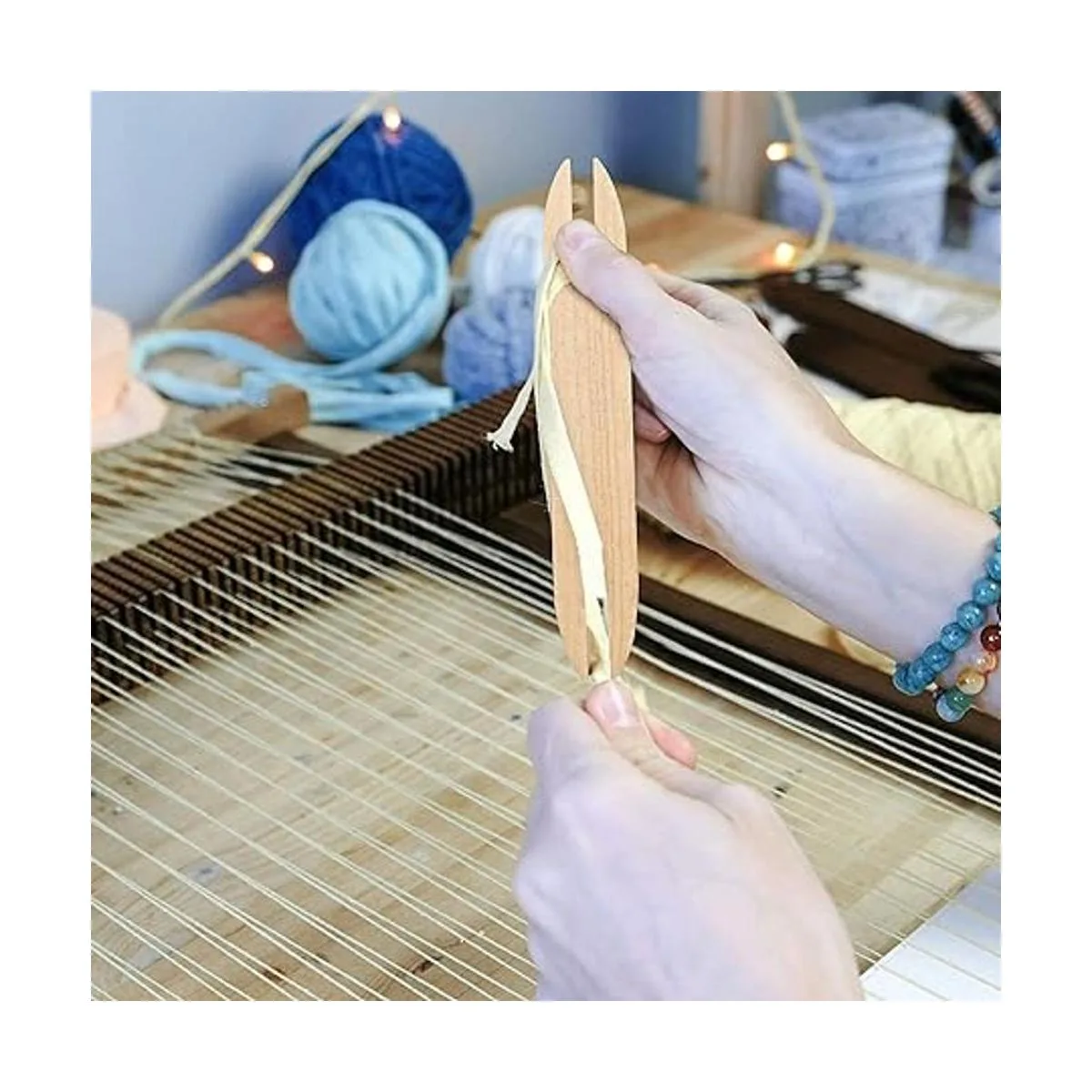 Juego de 7 piezas de madera para tejer a mano incluye 5