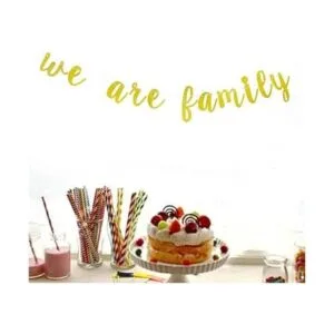 Bandera con purpurina dorada ideal para fiestas