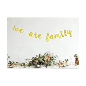 Bandera con purpurina dorada ideal para fiestas