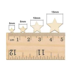 500 piezas de estrellas de madera de tamaño mixto con