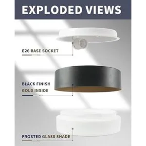 AUTELO Lámpara de techo empotrada pantalla de vidrio_4