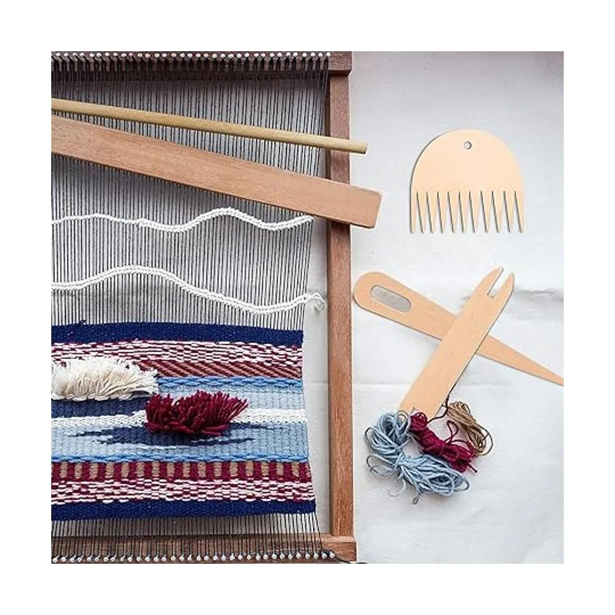 Juego de 7 piezas de madera para tejer a mano incluye 5