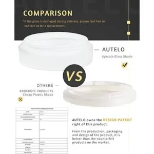AUTELO Lámpara de techo empotrada pantalla de vidrio_2