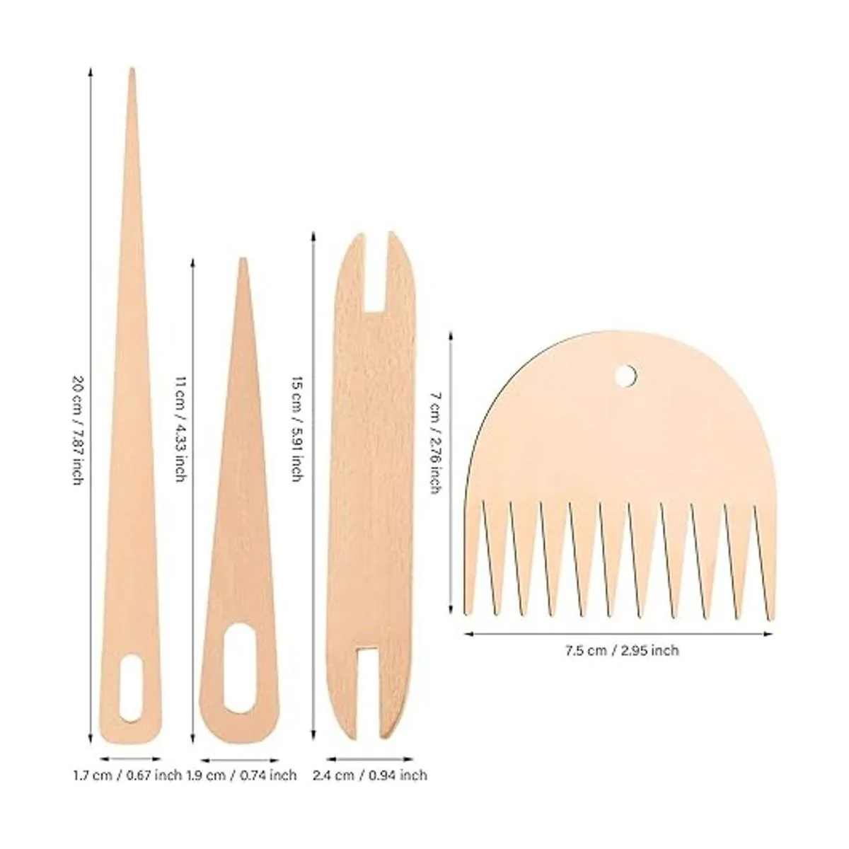 Juego de 7 piezas de madera para tejer a mano incluye 5