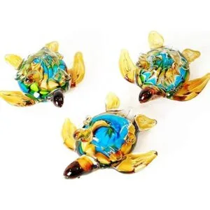Figura de tortuga de mar de vidrio soplado a mano adorno_5