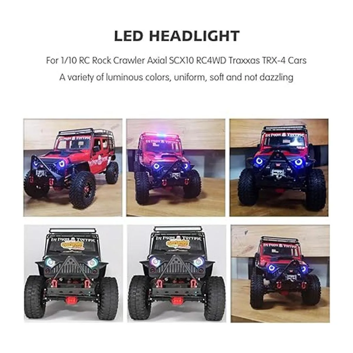 OGRC Kit de luces LED RC para faros delanteros ojos de_4