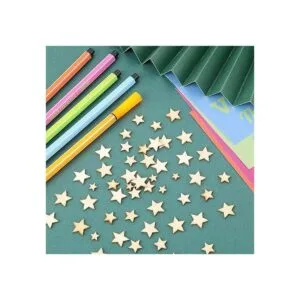 500 piezas de estrellas de madera de tamaño mixto con