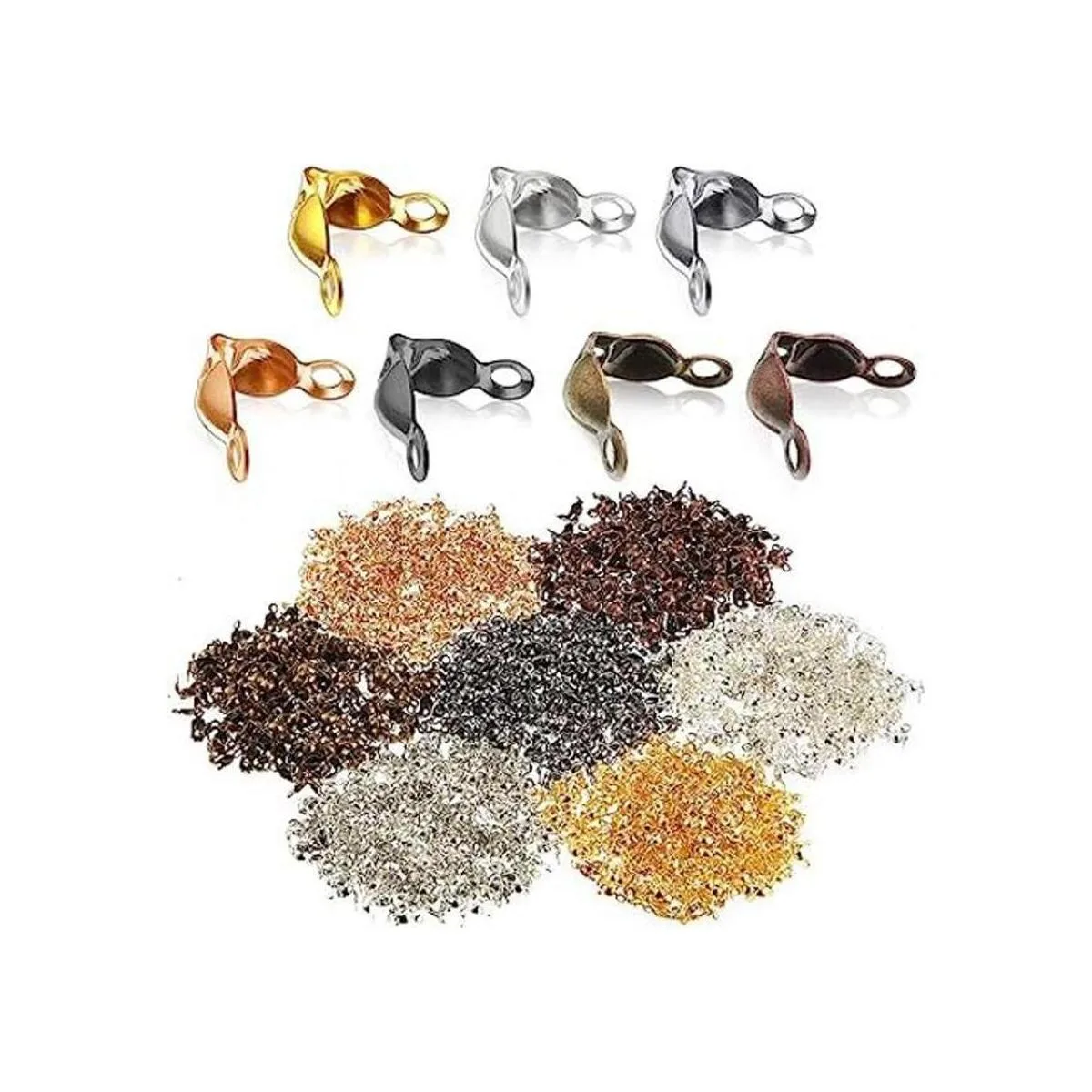 Juego de 1400 cuentas con puntas de nudo cubiertas de