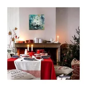 Anolyfi Decoración de baño lienzo verde azulado pintura_2