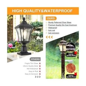 Luces de poste para exteriores de 20 pulgadas con base de