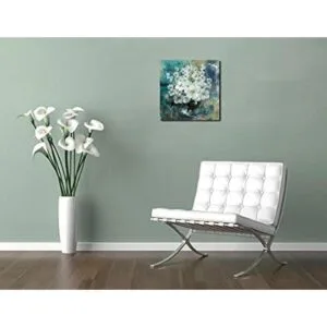 Anolyfi Decoración de baño lienzo verde azulado pintura_4