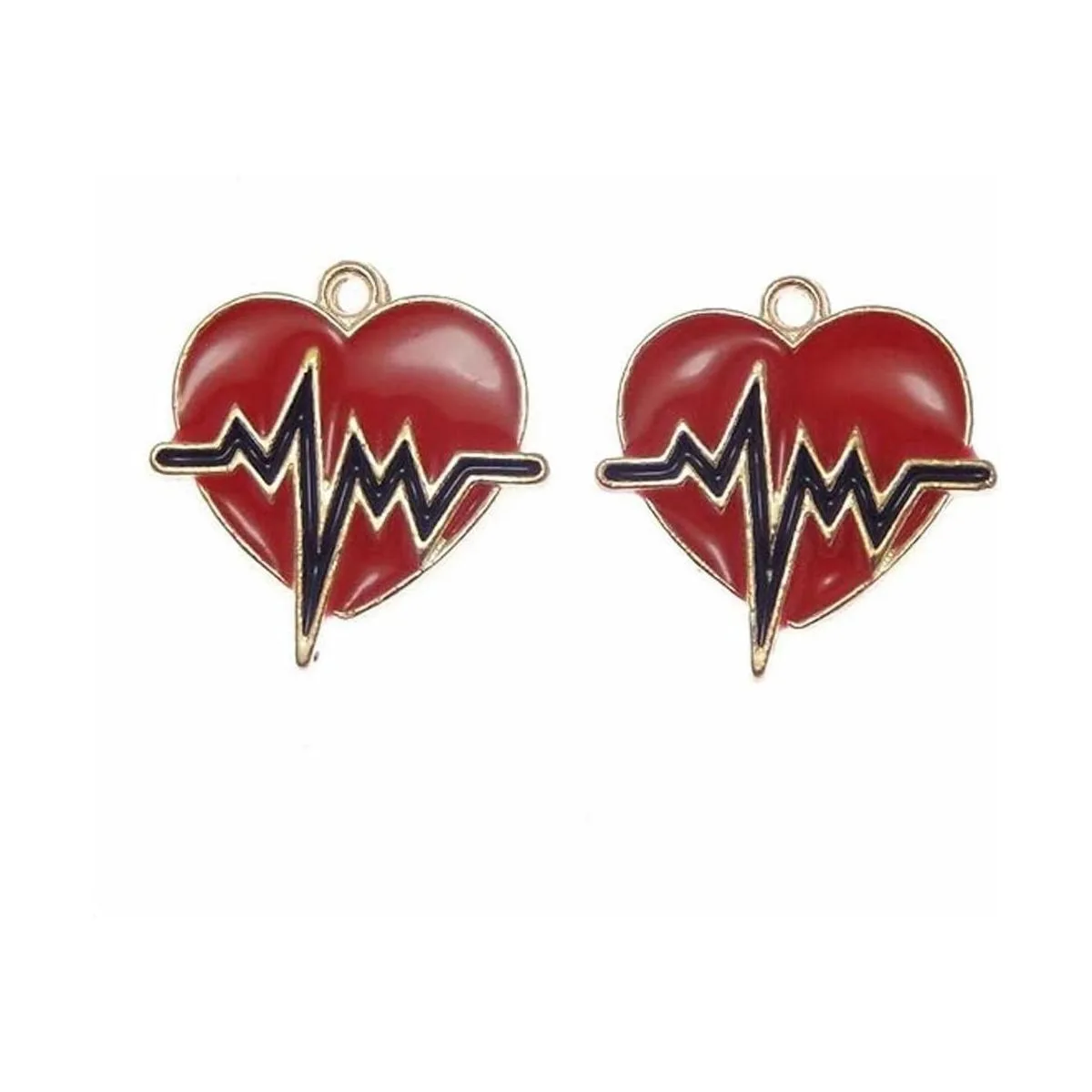 30 abalorios de corazón con diseño de corazón esmaltado_4