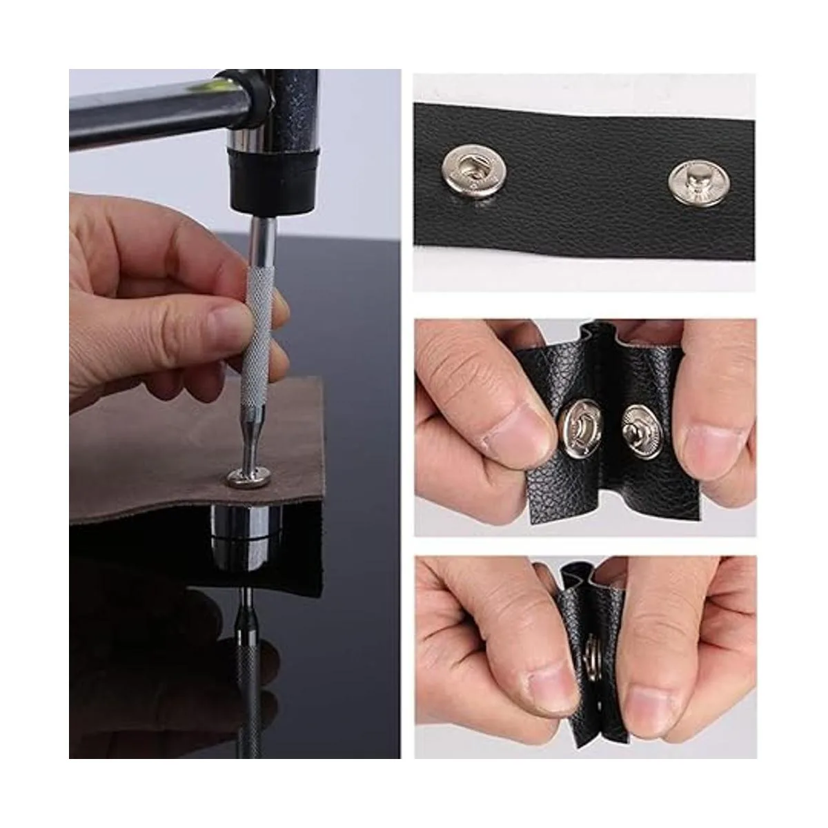 Kit de 85 cierres de piel a presión botones de acero_5