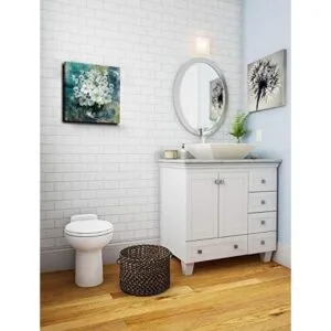 Anolyfi Decoración de baño lienzo verde azulado pintura_5