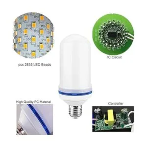 Bombilla LED E26 de 6 W con efecto de llama 4 modos_5