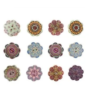 Honbay Botones decorativos de madera con forma de flor
