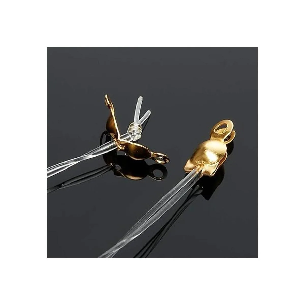 Juego de 1400 cuentas con puntas de nudo cubiertas de