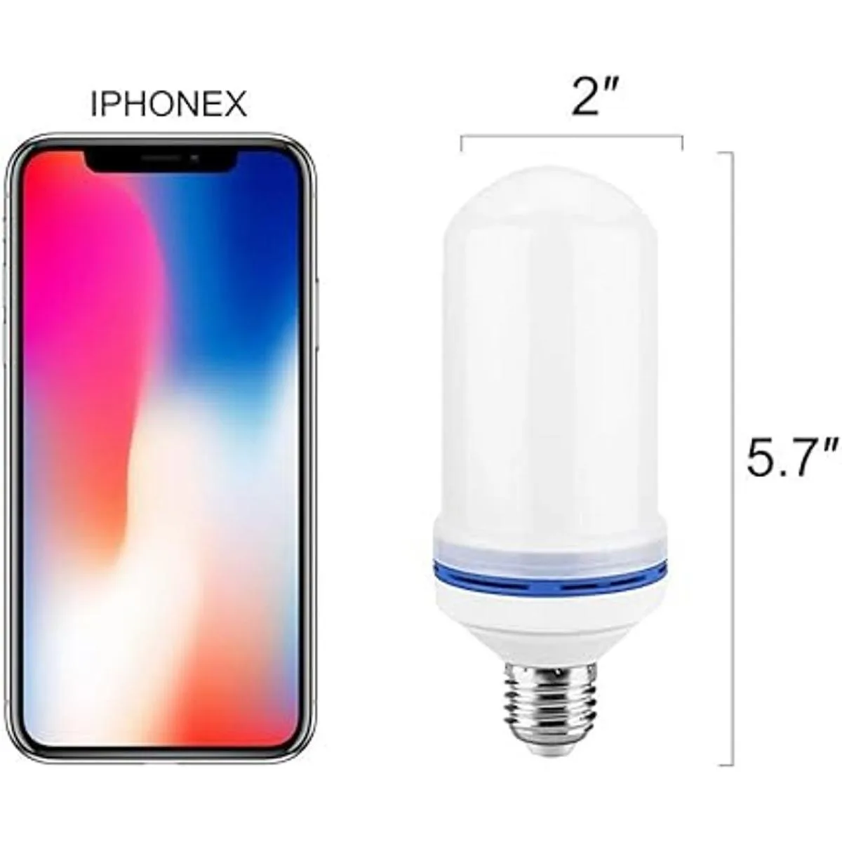 Bombilla LED E26 de 6 W con efecto de llama 4 modos_3