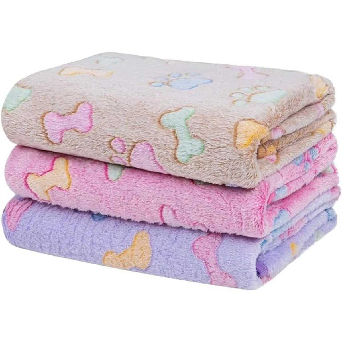 Dono 1 paquete de 3 mantas suaves y esponjosas con bonito_1