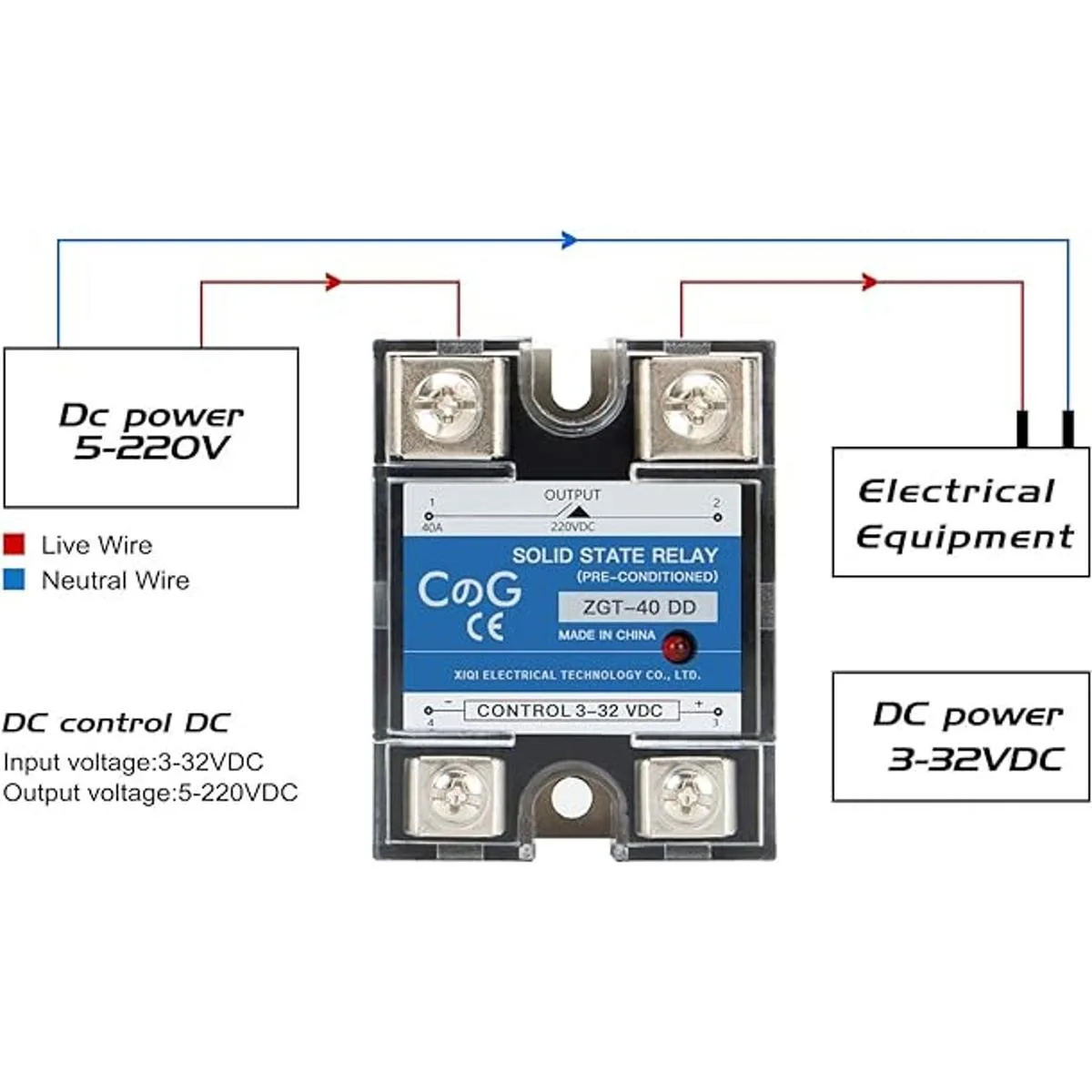 CG relé de estado sólido SSR40DD DC a CC entrada 332VDC a_4