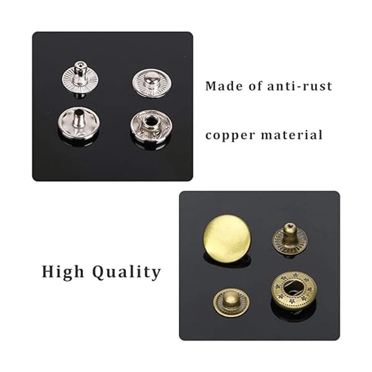 Kit de 85 cierres de piel a presión botones de acero_4